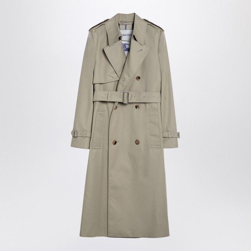 BURBERRY Elegant Double-Breasted Silk Trench Coat with Belt