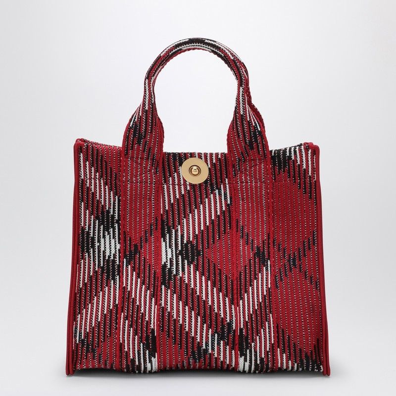 BURBERRY  MINI Knit Tote Handbag Handbag WITH CHECK PATTERN