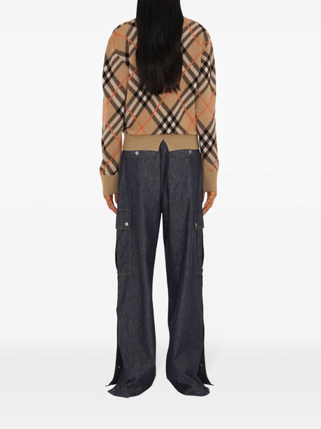 BURBERRY Checkered Design Roundneck Sweater for Women