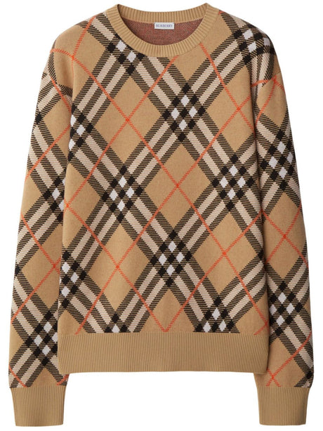 BURBERRY Checkered Design Roundneck Sweater for Women