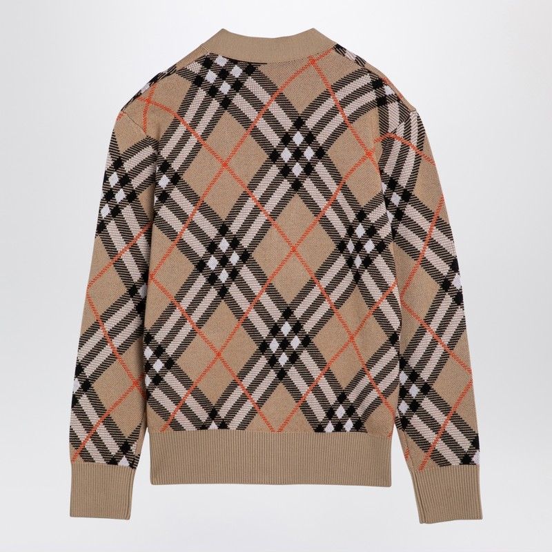 BURBERRY Checkered Wool-Mohair Blend Cardigan