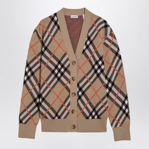 BURBERRY Checkered Wool-Mohair Blend Cardigan