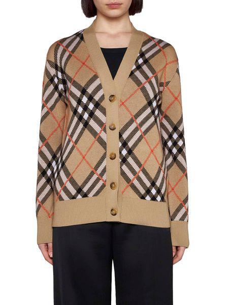 BURBERRY CARDIGAN IN CHECK WOOL