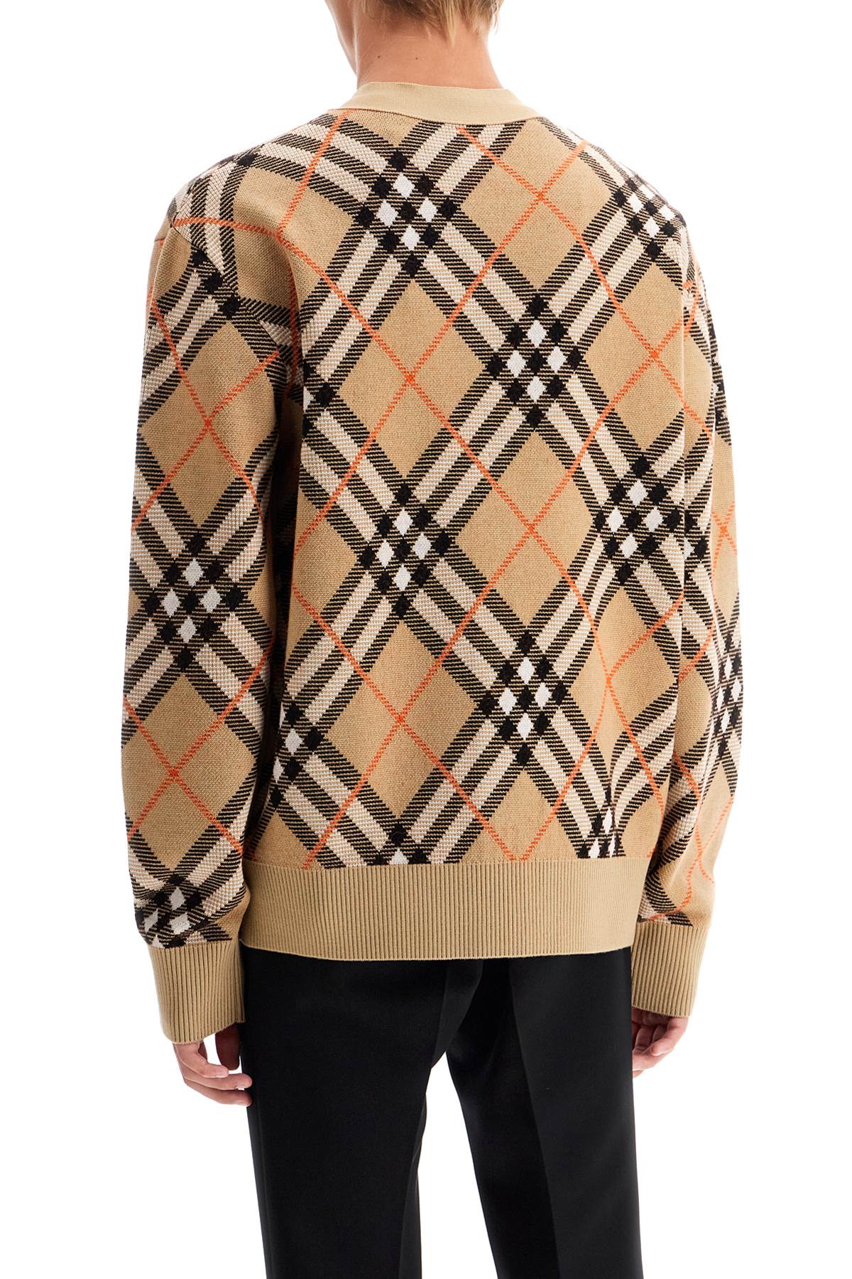 BURBERRY Classic Vintage Check Wool Cardigan for Men