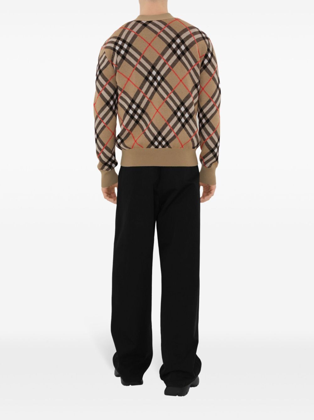 BURBERRY Elegant Check Pattern Cardigan