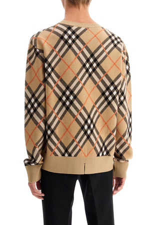 BURBERRY Classic Wool Blend Check Crewneck Jumper