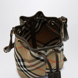 BURBERRY Mini Vintage Check Bucket Handbag with Shoulder Strap