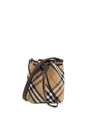 BURBERRY Chic Check Mini Bucket Handbag