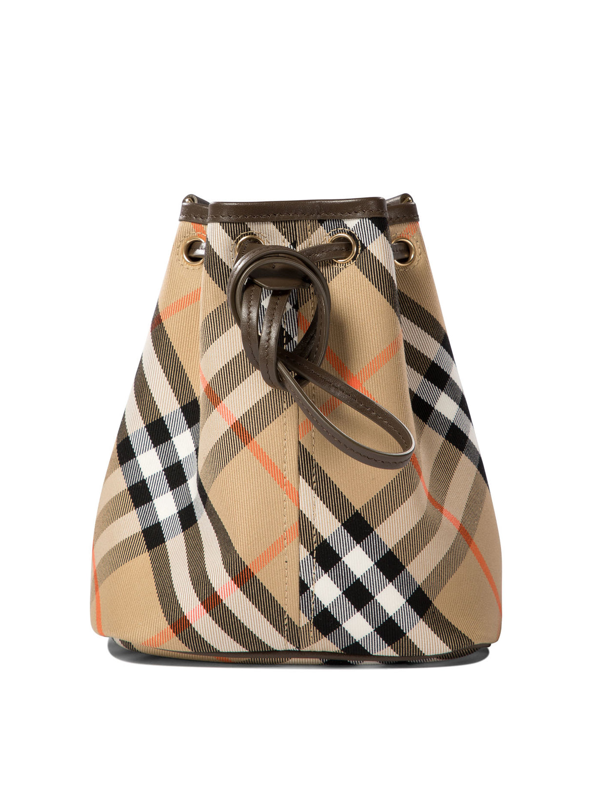 BURBERRY Classic Mini Check Bucket Crossbody Bag