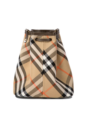 BURBERRY Classic Mini Check Bucket Crossbody Bag