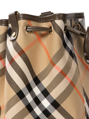 BURBERRY Classic Mini Check Bucket Crossbody Bag