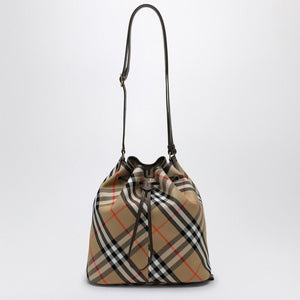 BURBERRY Medium Bucket Handbag with Check Pattern