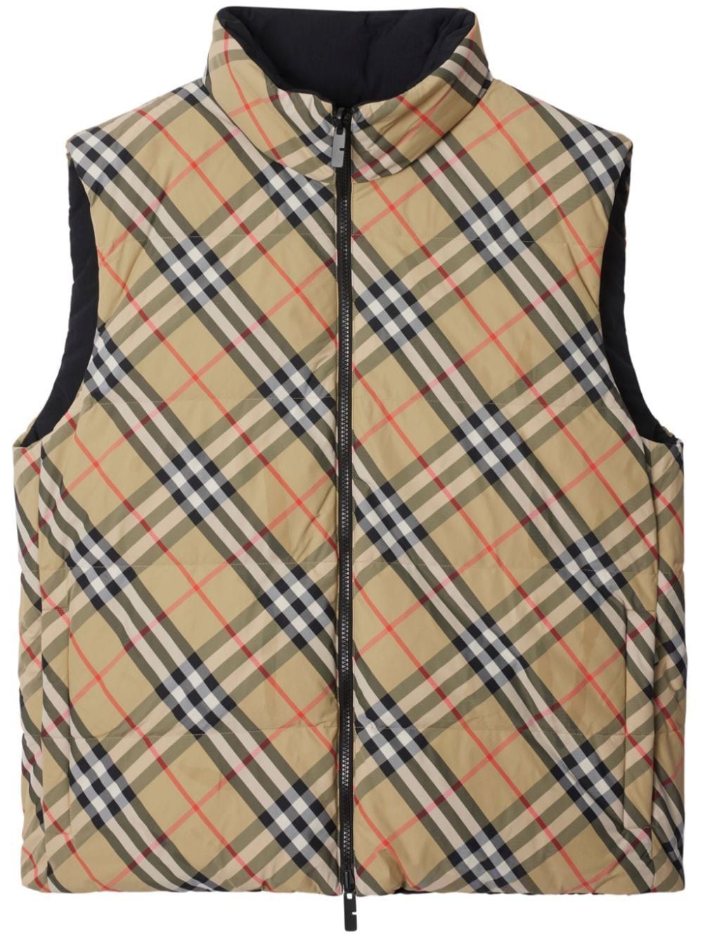 BURBERRY Reversible Full Zip Down Vest for Men