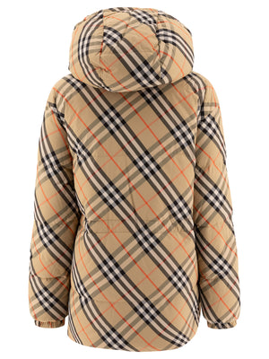 BURBERRY Reversible Check Down Jacket - Women's Relaxed Fit