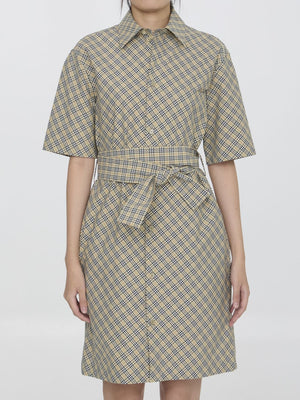 BURBERRY Check Cotton Shirt Dress for Women - Regular Fit