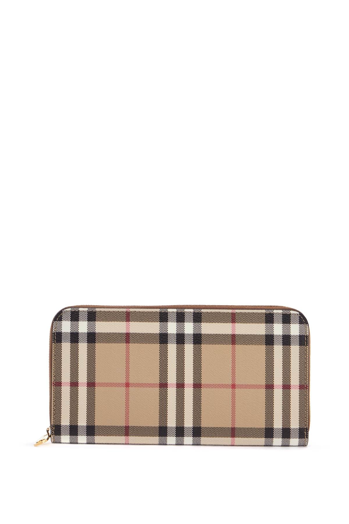 BURBERRY Mini Tartan Zip Wallet in Beige