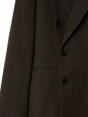 BURBERRY Elegant Brown Wool Suit Jacket for Women – Fitted & Double Breasted