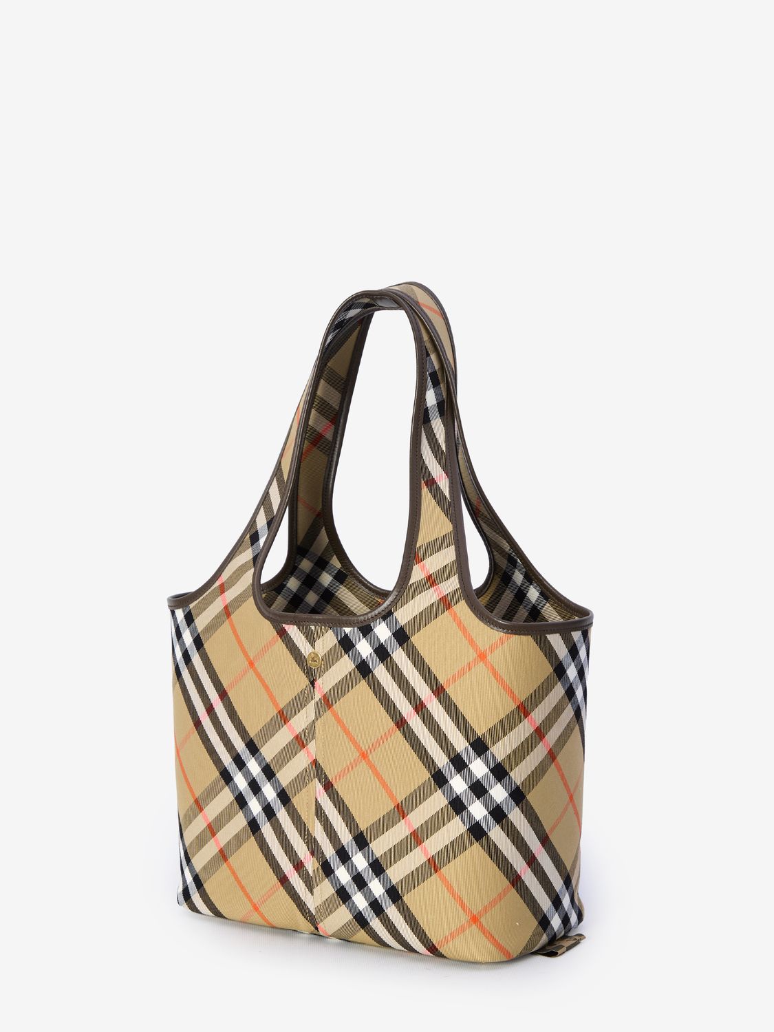 BURBERRY 100% Leather Checkered Handbag with Removable Pouch