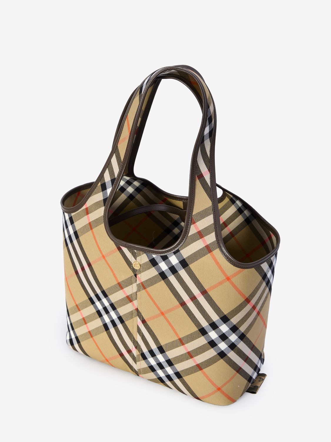 BURBERRY Elegant Check Mini Tote with Calfskin Accents 41x14x26 cm