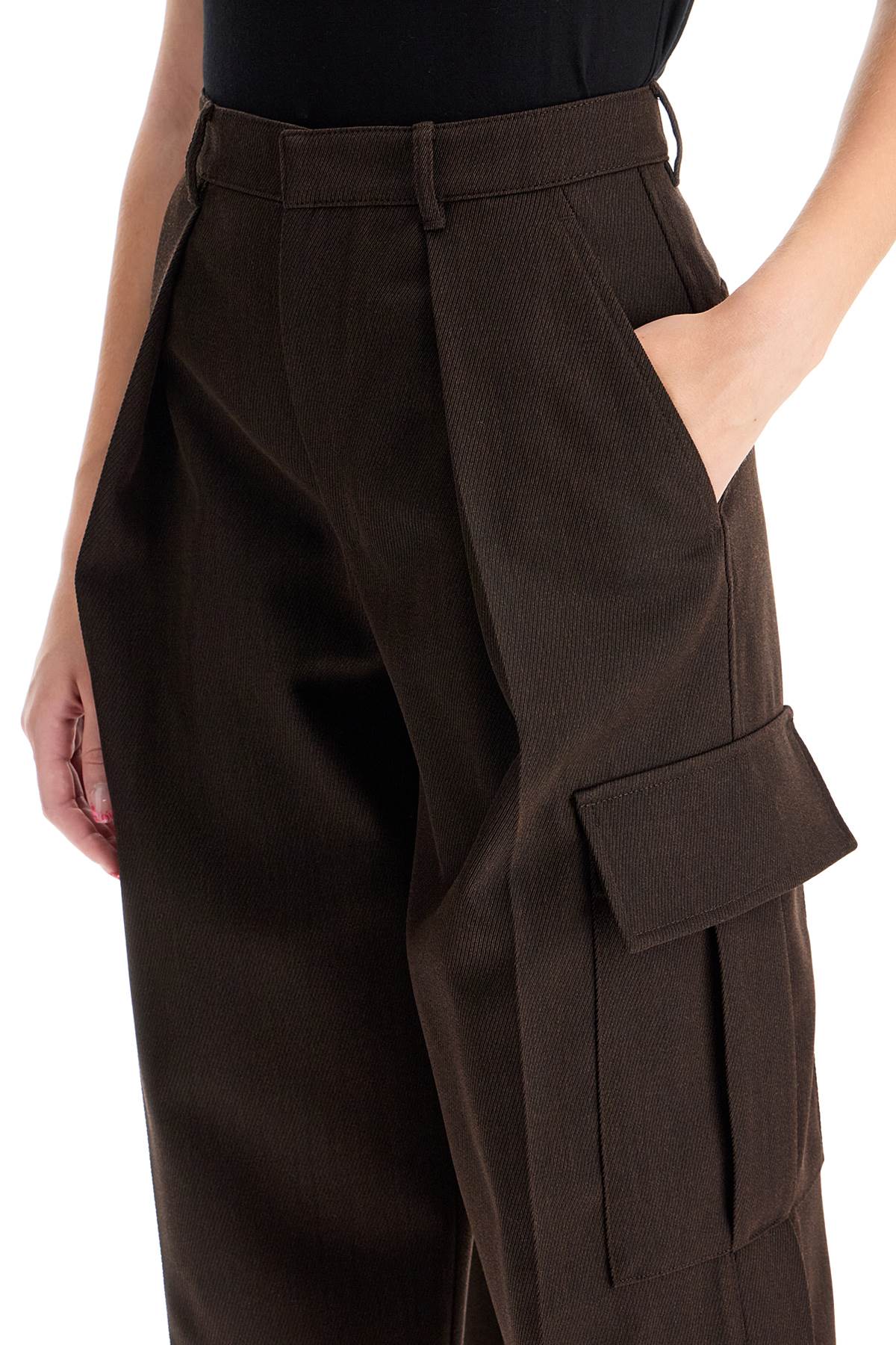 BURBERRY High-Waisted Wool Cargo Cropped Pants for Women