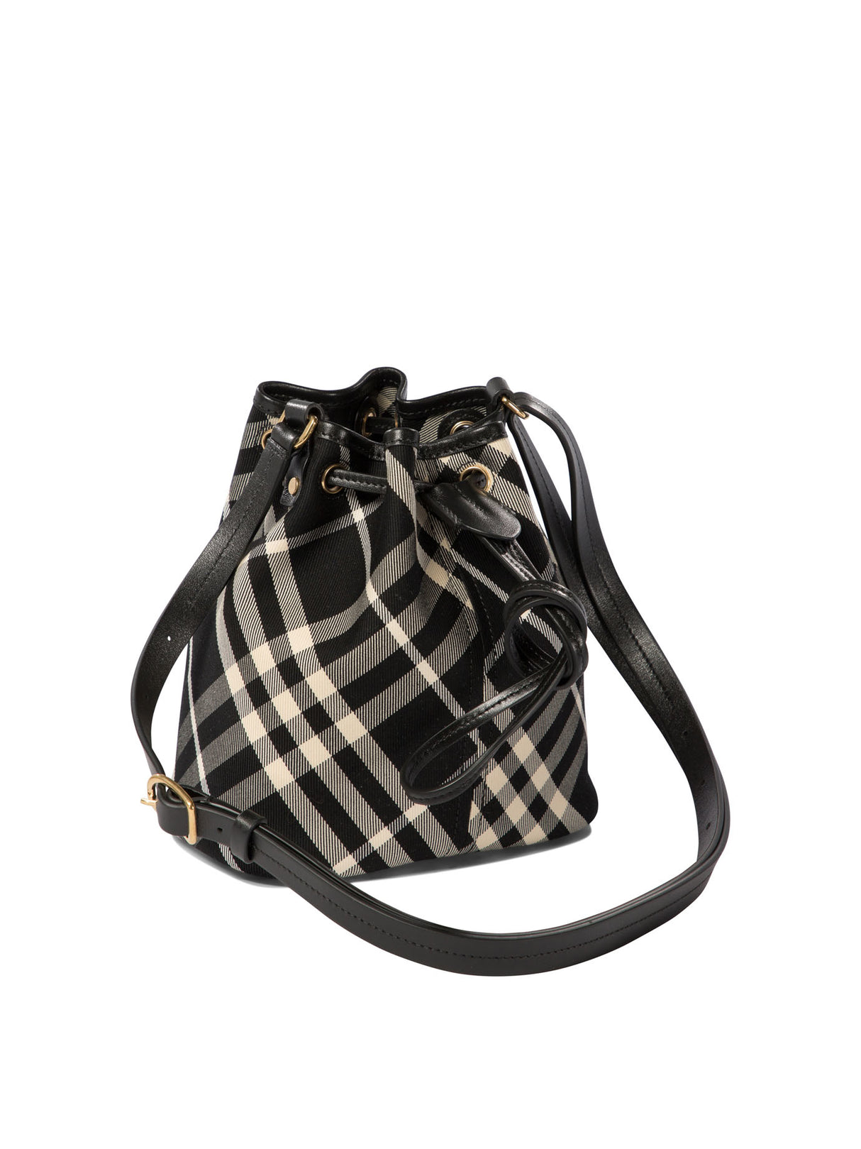 BURBERRY Check Mini Bucket Crossbody Bag