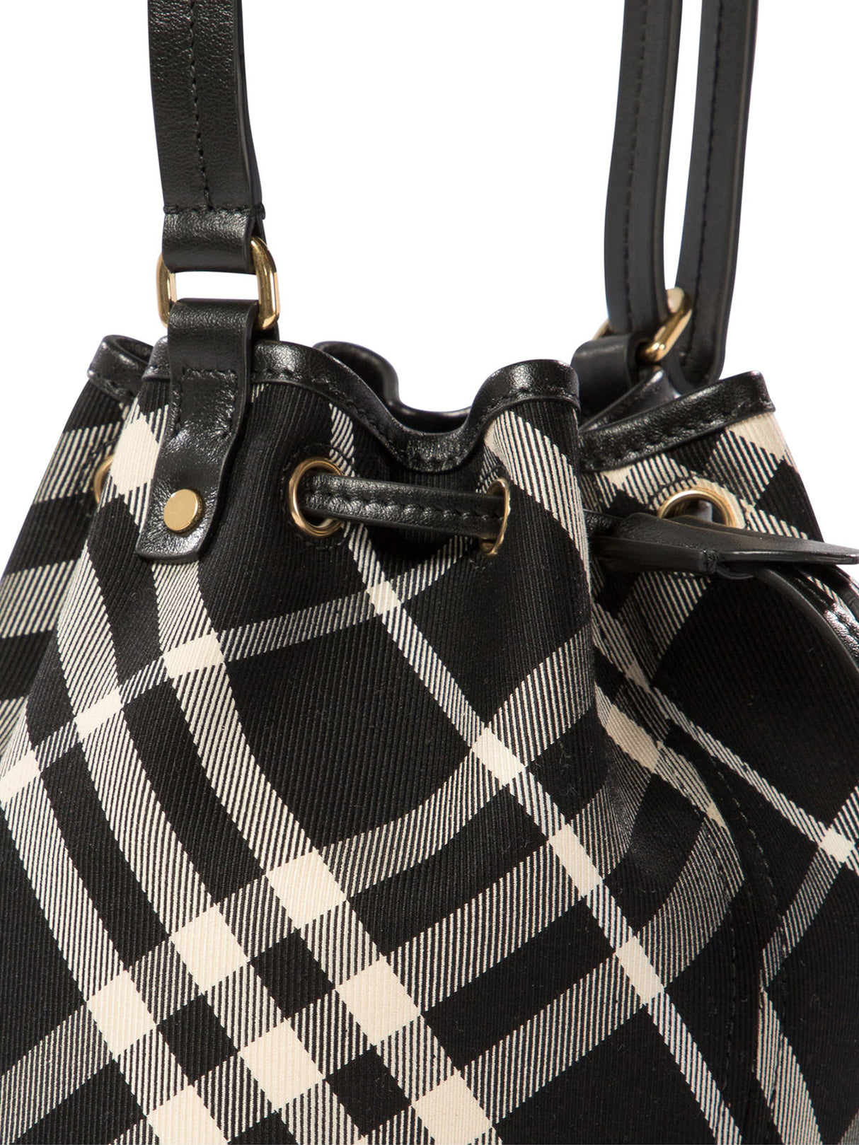 BURBERRY Check Mini Bucket Crossbody Bag