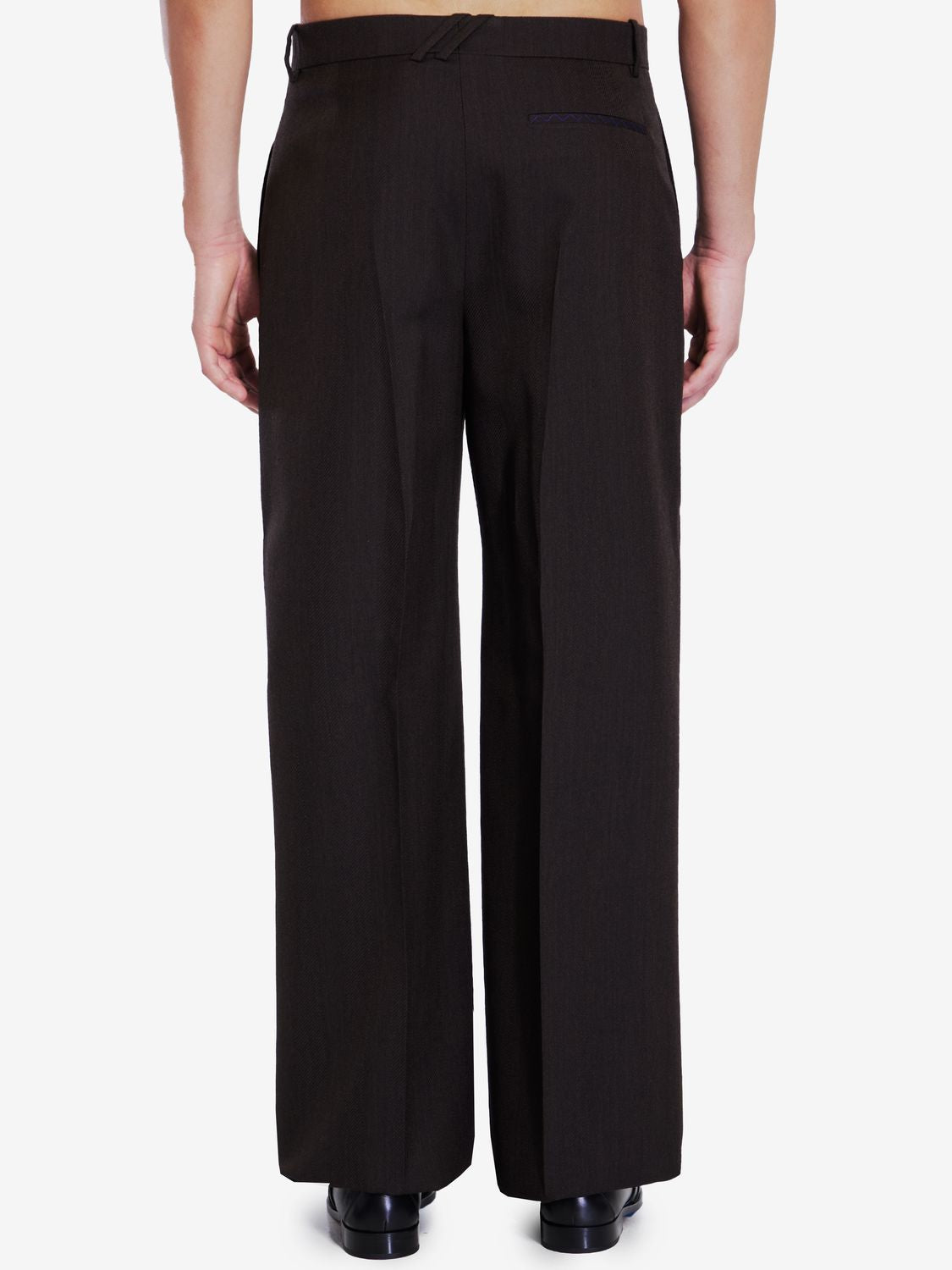 BURBERRY Refined Brown Wool Trousers