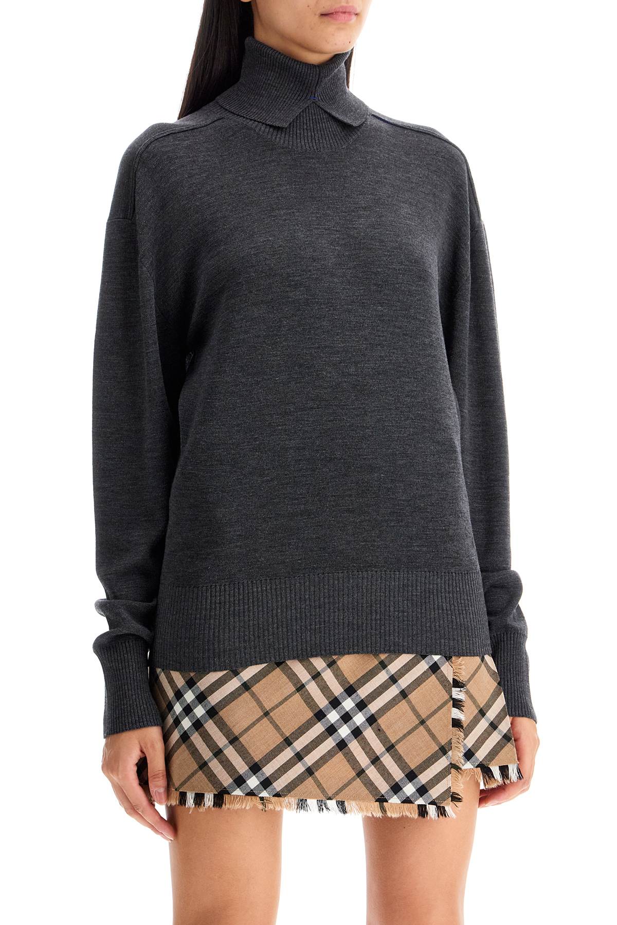 BURBERRY Elegant High-Neck Wool Sweater