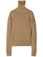 BURBERRY High Neck Brown Wool Sweater for Women