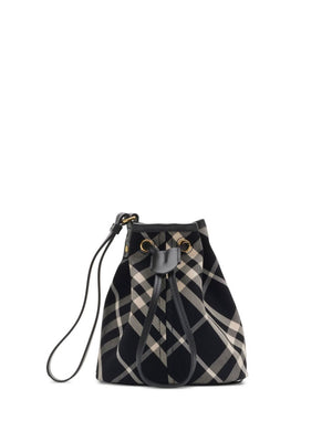 BURBERRY Elegant Cotton Drawstring Mini Pouch