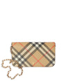 BURBERRY Check Fabric Wallet on Chain - 20.5 cm