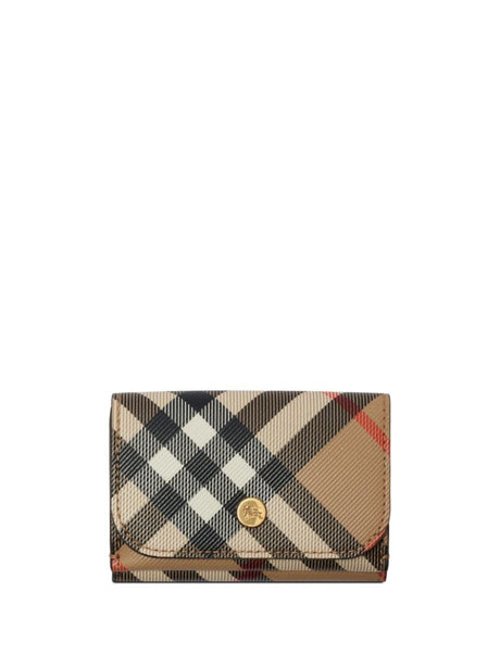 BURBERRY Mini Coated Canvas Wallet - Classic Check Motif