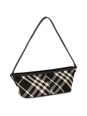 BURBERRY Mini Check Shoulder Bag in Black