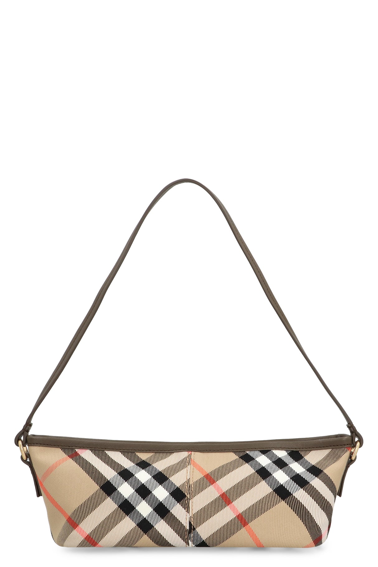 BURBERRY Mini Check Motif Leather Shoulder Handbag