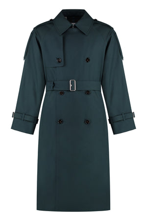 BURBERRY Classic Green Trench Jacket with Check Lining