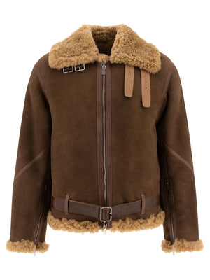 BURBERRY Shearling Aviator Jacket - Relaxed Fit for Men