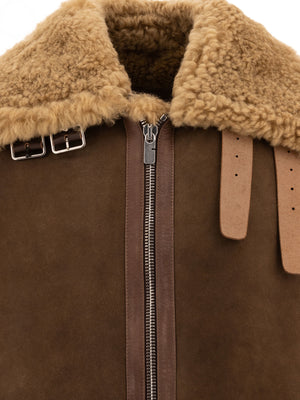 BURBERRY Shearling Aviator Jacket - Relaxed Fit for Men