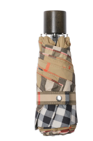 BURBERRY Compact Checkered Design Umbrella