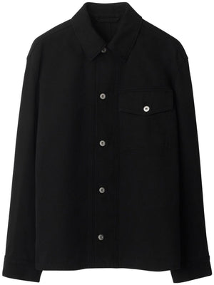 BURBERRY Men's Contemporary Black Cotton Jacket - Fall/Winter 2024