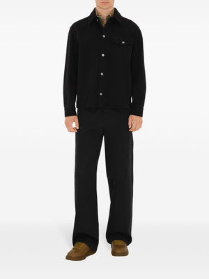 BURBERRY Men's Contemporary Black Cotton Jacket - Fall/Winter 2024