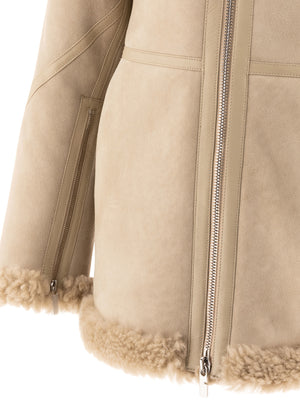 BURBERRY Relaxed Fit Shearling Jacket for Women - FW24 Collection