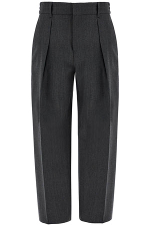 BURBERRY Elegant Wide-Leg Woolen Checkered Trousers