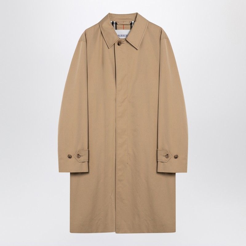 BURBERRY Elegant Beige Cotton Gabardine Trench Coat for Men