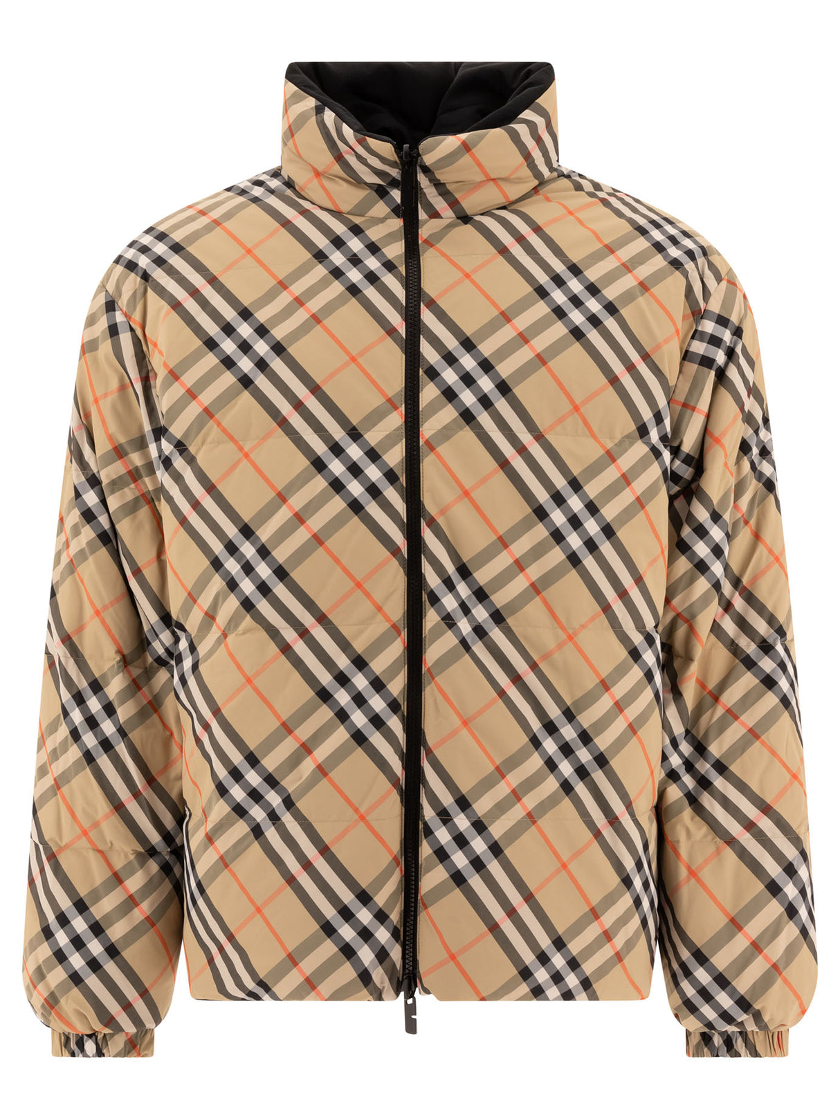 BURBERRY Regular Fit Check Down Jacket for Men