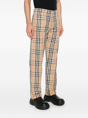 BURBERRY Classic Cotton Check Straight-Leg Pants