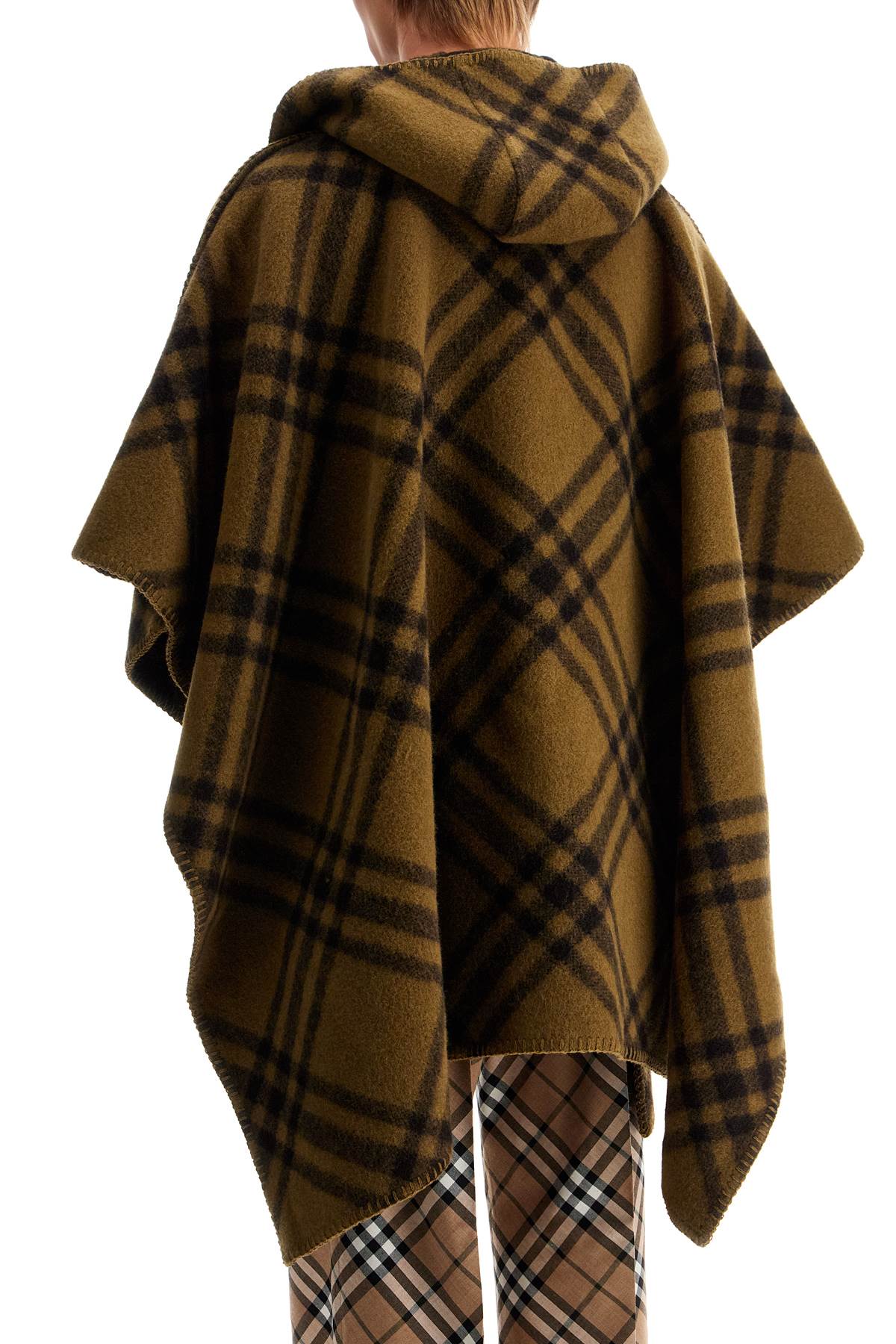 BURBERRY Reversible Wool Cape - One Size Fits All