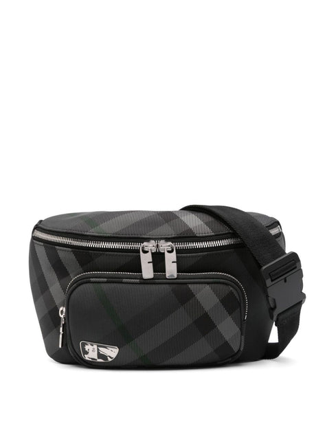 BURBERRY Mini Check Fabric Belt Handbag