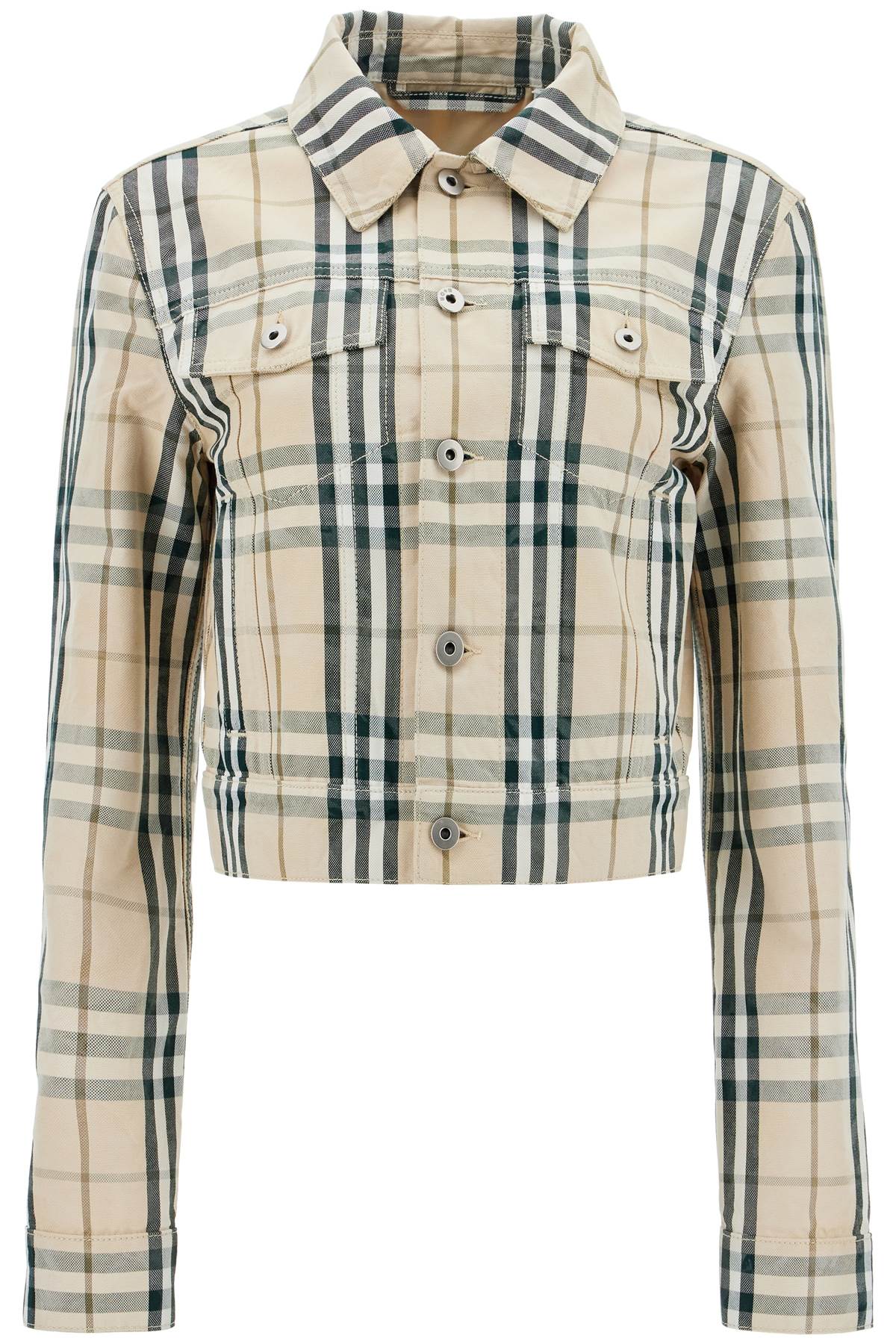 BURBERRY Mini Cropped Checked Jacket for Women