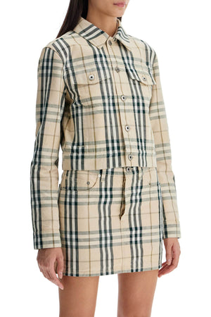 BURBERRY Mini Cropped Checked Jacket for Women