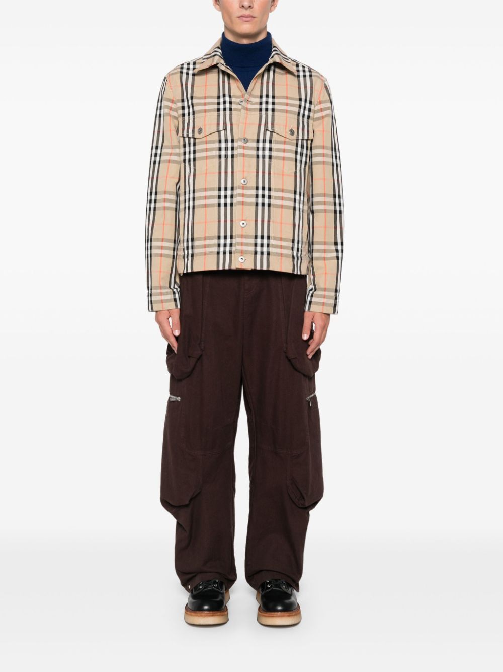 BURBERRY Classic Check Cotton Jacket for Men - Straight Cut